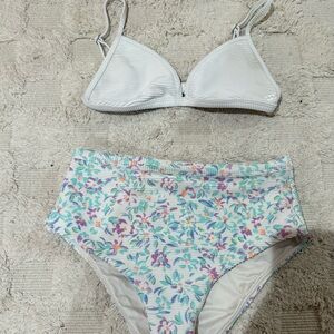 Billabong White and Floral Bikini bottoms JUST BOTTOMS NO TOP
